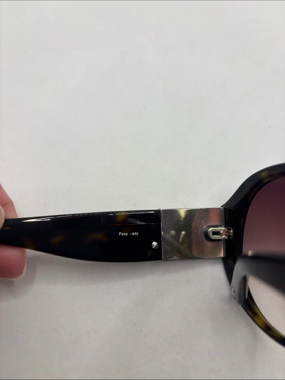 VTG Brighton Brown Foxy Lady Tortoiseshell Frame Handmade Italy silver accents - Picture 5 of 14